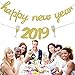 Happy New Year 2020 Banner Gold Glitter | 2020 New Years Eve Party Decorations | New Year Party Supplies | New Year Home Indoor Outdoor Hanging Decor | Extra Gold Glitter Circle Dots Garlands