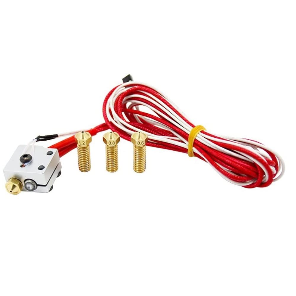 Fasizi High Speed V6 Print Pack for RepRap 3D Printer 1.75 Filament Metal Volcano Extra Nozzles + Heater Block+NTC 3950 Thermistor