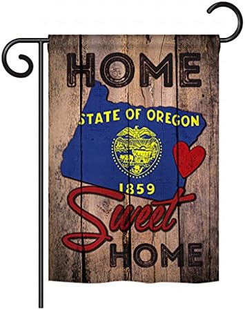 State Oregon Home Sweet Home - Americana States Decoration - 13" x 18.5" Impressions Garden Flag by Ornament Collection - US made