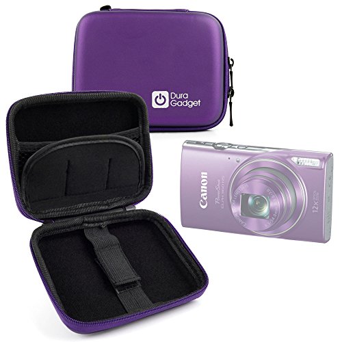 DURAGADGET Premium Quality Purple Shock-Absorbent Hard Shell Case for NEW Canon ELPH 360 HS / Powershot ELPH 180 / Powershot ELPH 190 IS Cameras