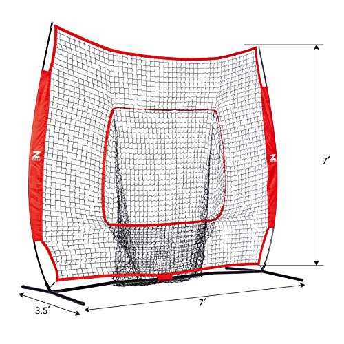 ZELUS 7×7ft Baseball and Softball Practice Net, Portable Baseball Net