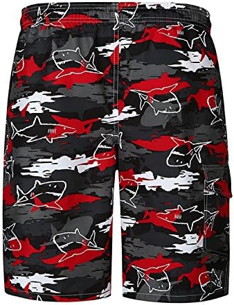 Hyunong 2018 Shark Printing Camouflage Shorts Men's Casual Pants Five Points Beach Pants,Photo Color,XXL