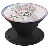 Sassy Southern Charm & Grace Beautiful Sugar Skull Lady & Rose on Watercolor PopSockets Stand for Smartphones and Tablets