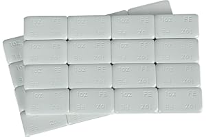 PROREFINE Upgraded 1oz 32Pcs Adhesive Wheel Weights Stick On for Steel Rims Corrosion-Resistant Coated Painted Tire Balancing Weight 1 oz, 32 Pack