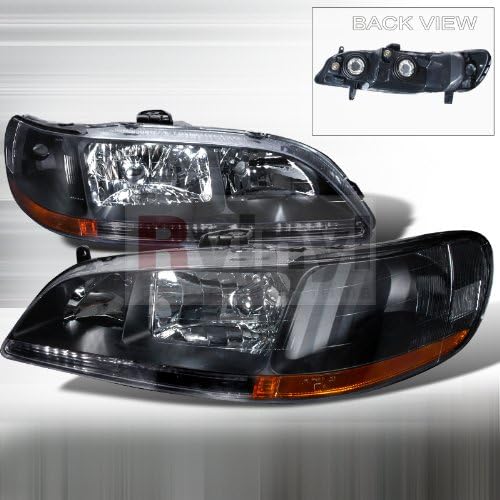 Amazon Com Honda Accord 1998 1999 2000 2001 2002 Euro Headlights Black Automotive