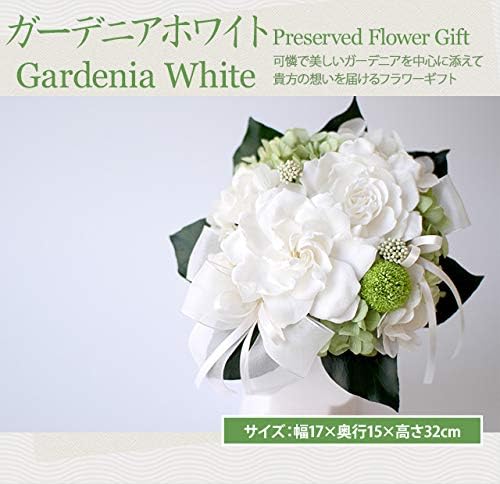Amazon プリザーブドフラワー 仏花 ガーデニアホワイト お供え 花 お悔み用 お彼岸 お盆 アレンジ ラッピング付き プリザーブドフラワー オンライン通販