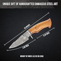 BIGCAT ROAR Handmade Damascus Hunting Knife