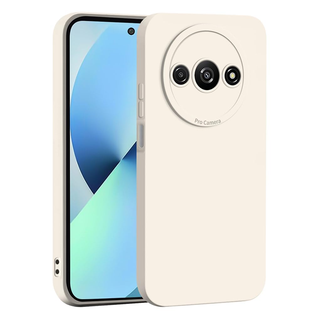 SEAHAI Case for Xiaomi Redmi A3, Ultra Thin Premium Soft Silicone Phone Cover with Thickened Camera Protection Design, Shockproof TPU Bumper Fashion Case Cover - White
