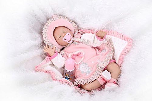 Prezzo Nicery Reborn Baby Doll Rinato Bambino Bambola Vinyl Molle del Simulazione Silicone 22 Pollici 55cm Bocca Realistico Ragazzo Ragazza Bambina Giocattolo vivido 3 Anni + Pink Hat Chiudi Gli Occhi Offerte