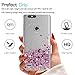LeYi for ZTE Blade Z Max Case,ZTE Blade Zmax Pro 2 / Sequoia Case with [2 Pack] Tempered Glass Screen Protector for Girls, Shiny Glitter Moving Quicksand Liquid Protective Case for ZTE Z982 Rose Gold