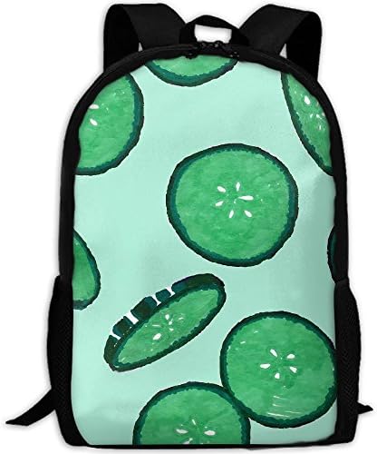 Fresh Cucumber Slices Adult Backpack College Daypack Oxford Bag Unisex Business Travel Sports Bag