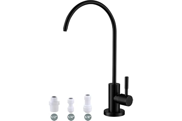 Bifordo Drinking Water Faucet Matte Black,Lead-Free Water Filter Faucet,Easy to Install Reverse Osmosis Faucet for Kitchen Ba