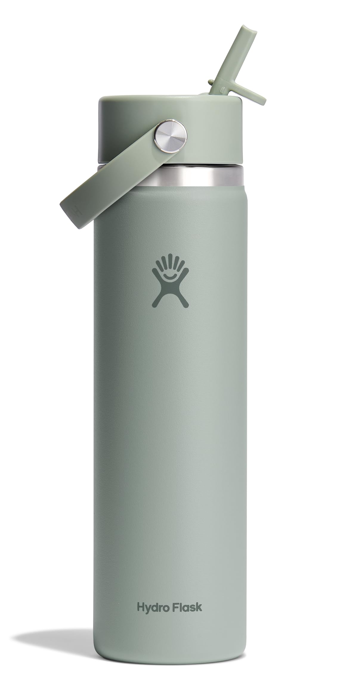 Photo 1 of Hydro Flask Water Bottle - Insulated Stainless Steel - Wide Straw Lid, Non Spill, Leakproof in 24 Oz Agave Green