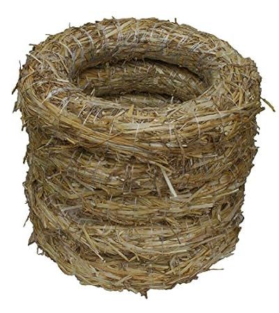 FRI-Collection 5 x Strohkranz Natur Strohrömer Kranz 35 x 8 cm + 5 Rollen Wickeldraht