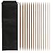 LIHAO 14 Inch Double Pointed Smooth Bamboo Knitting Needles Set, 15 Size (2mm - 10mm)
