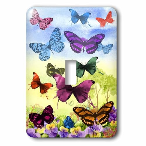 3dRose Image of One Dozen different Color Butterflies In Flight single toggle s…