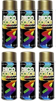 Fahrzeugteile Hoffmann 6er Sparpack DC Lackspray glänzend 400ml nach RAL freie Farbauswahl (6 Dosen in goldlack Glanz)