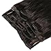 Grammy 20 Inch 7pcs Remy Clips in Human Hair Extensions 02 Dark Brown 70g with Clips for Highlight