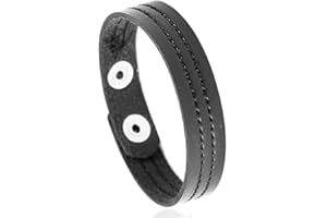 Fusamk Fashion Simple Sewing Thread Pattern Leather Cuff Bracelet