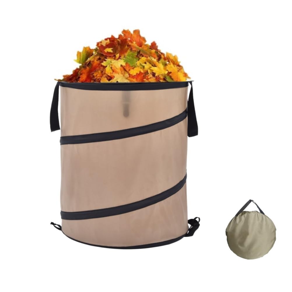 Photo 1 of 10 Gallon Foldable Trash Can Up Trash Cans for Parties Camping Waste Yard Bag Trash Bin Easy to Cleaner Design