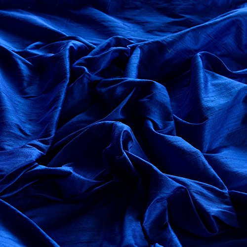 44" Wide - Royal Blue Dupioni Silk, 100% Silk Fabric, By The Yard