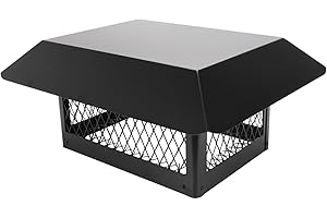 MADONGLI Black Galvanized Steel Chimney Cover - Heavy Chimney Cap 13 x18 inch, Single Bolt-On Chimney Fireplace Cover, Chimney Flue Cover to Fit On Existing Flue Tiles, Chimney Vent Cap with Hood Plate