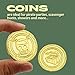 Kicko Plastic Gold Coins - 144 Pack - 1.25 Inches Fun Play Money Coins - for Kids - Party Favors, Bag Stuffers, Fun, Toy, Prize, Pinata Fillers