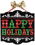 amscan decoration241596 Happy Holidays Medium Sign, 12" X 11.8", Multicolor