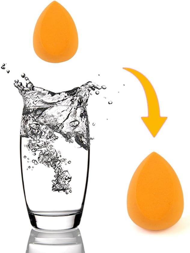CAETLE Water Drop Cut edge Beauty Flawless Wedding Makeup Blender Comestic Sponge Puff new 02, Orange - Image 3