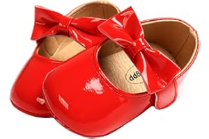 Ohwawadi Infant Baby Girl Shoes Baby Mary Jane Flats Princess Wedding Dress Shoes Crib Shoe for Newborns, Infants, Babies, and Toddlers