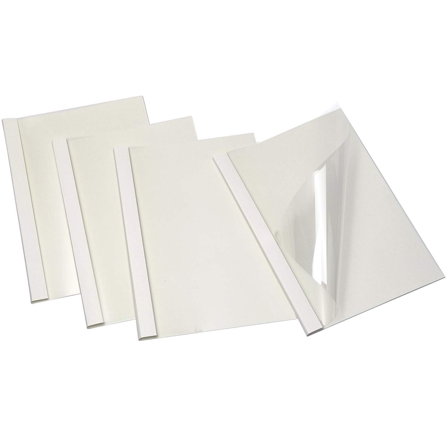 RAYSON Thermal Binding Covers,15 Sheets Binding Capacity, 2mm, A4, 125 Micron, White, Pack of 25