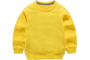 AIWUHE Toddler Boys Girls Solid Pullovers Sweatshirt Long Sleeve T-Shirt Kids Cotton Crewneck Thin Tops 1-8 Years Blouse