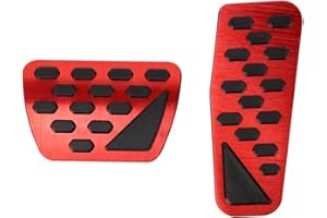 CEBAT 2PCS Red Non-Slip Performance Foot Pedals Pads Auto Aluminum Pedal Covers for Jeep Wrangler JL/JLU 2018-2023 2024 2025,2020 2021 2022 2023 2024 2025 Gladiator JT