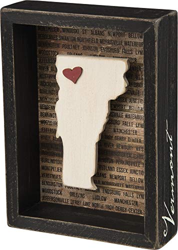 Primitives by Kathy State Pride Box Sign, Vermont