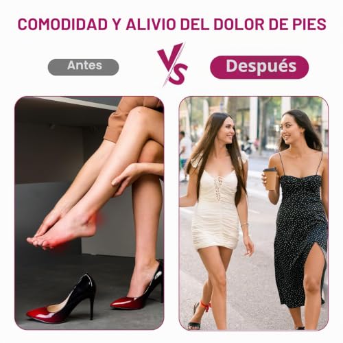 Metatarsal Pad - Non Slip Cushions for High Heels, Sandals and Weddings - Metatarsalgia Insoles for Pain Relief and Prevent Slipping (Black, 4 Pairs)