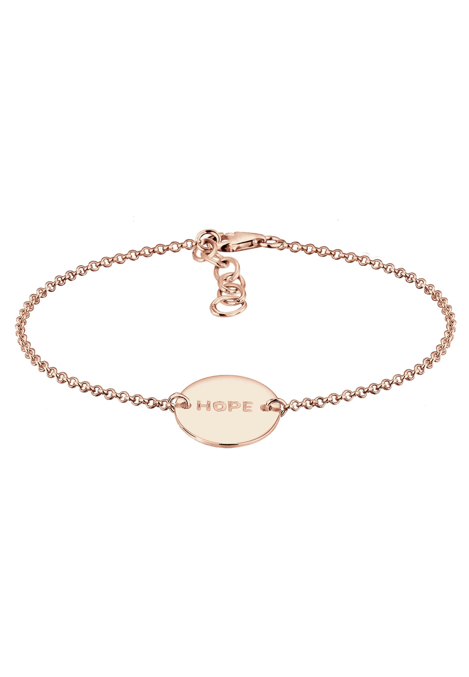 Elli Women Gold Plated 925 Sterling Silver Statement Lettering Wordings Hope Bracelet of Length 17cm 0203511716_17