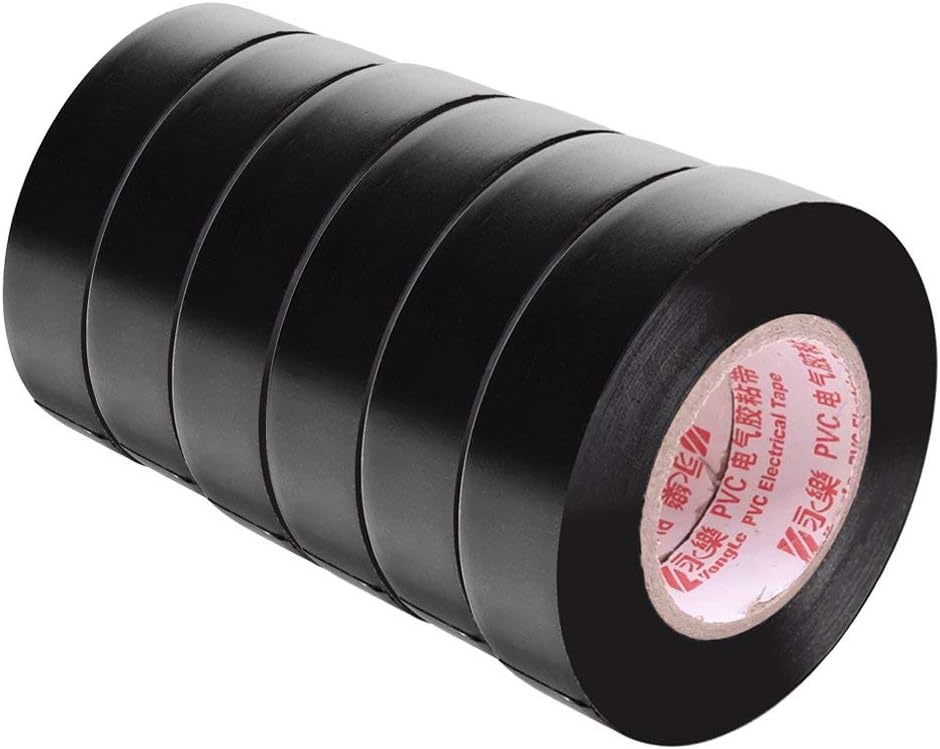 YTBUBOR Black Electrical Tape 0.67 Inch 15M PVC Insulation Tape