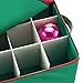 Tiny Tim Totes Christmas Storage Box with Zip Top, Large Ornaments storage box, holds up to 75 ornaments, Green