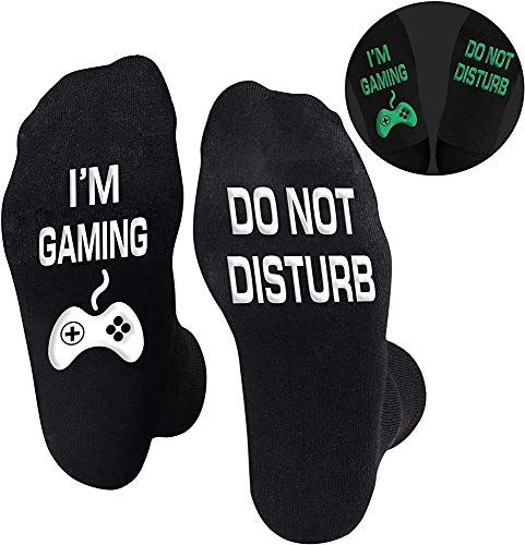 Gaming Socks, Do Not Disturb I'm Gaming ,Gaming Socks for Teen Boys Gamer with Glowing, Novelty Socks for Men Women… - Image 2
