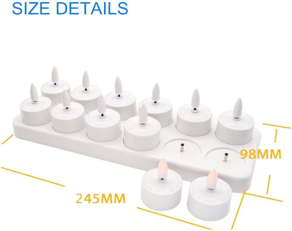 Rechargeable Flameless Tealight Battery Powered Candles with Charging Hub, 12pcs LED Candle Set - Image 4