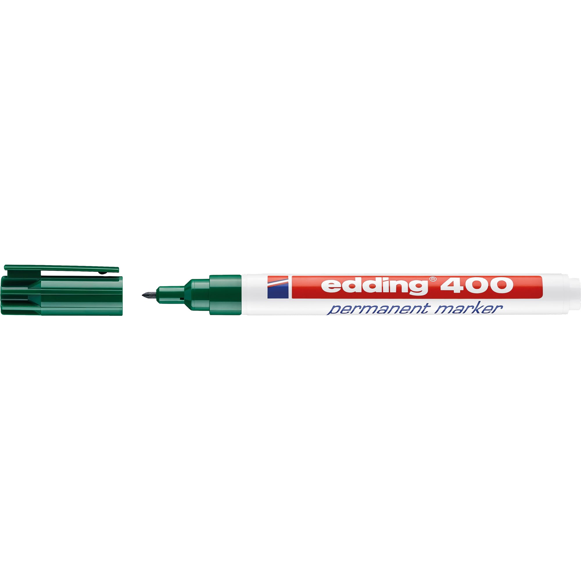 edding 400 permanent marker - green - 1 pen - fine round tip 1 mm - waterproof, quick-drying, smear-proof pens - for cardboard, plastic, wood, metal, glass and fabric
