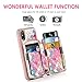ZVE Case for iPhone Xs Max Case with Walllet iPhone Xs Max Crossbody Case with Card Holder Slot Handbag Purse Wrist Strap Pattern Print Case Cover for Apple iPhone Xs Max 6.5 inch - Mermaid Wall