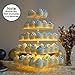 Sumerflos Acrylic Cupcake Stand with LED Light - 5 Tier Square Clear Dessert Tree Tower - Wedding, Party, and Baby Shower Cake Pastry Display Holder (Warm)