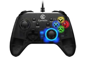 Wired PC Game Controller, GameSir T4w for Windows 7/8/8.1/10 with LED Backlight, Gamepad for PC with Dual-Vibration Turbo and