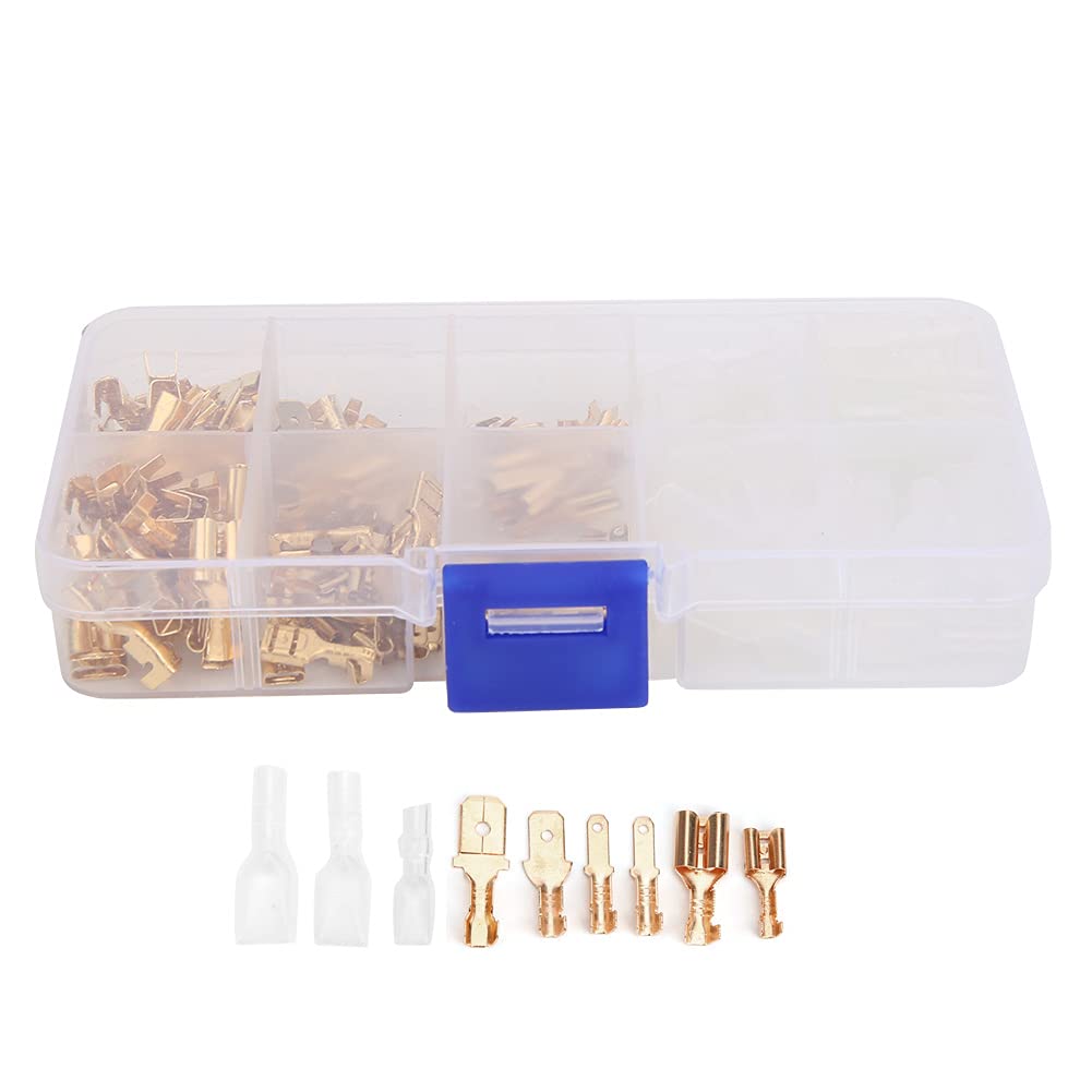 180Pcs Electrical Wire Cable Connector, Golden Insert + Spring with with Insulating Sleeve Assortment Kit (180pcs)