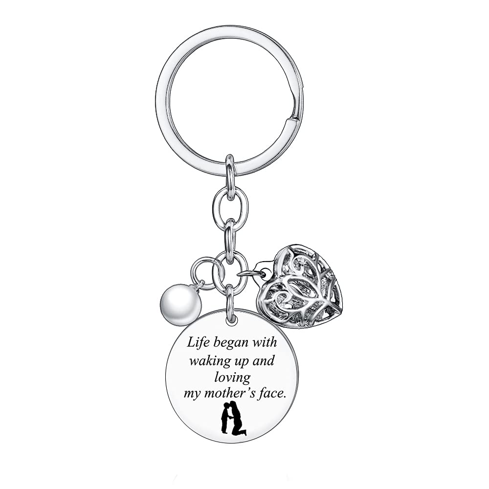 BESPMOSP Mother's Day Keychain Mum Gift From Daughter Mother Daughter Gift Son Keychain Birthday Keyring From Daughter Son (mother's face)