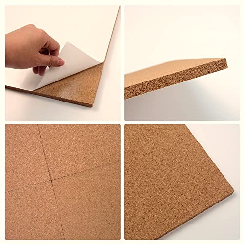 Nisorpa 12 Pack Square Cork Board 12" x 12" Cork Board Squares 1/2