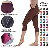 Lush Moda Extra Soft Leggings - Variety of Colors -Plus Size Yoga Waist - Brown