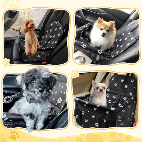 Flagest Dog Car Seat Reinforced Oxford Breathable Washable Foldable Car Seat for Dogs Cats Other Small Pets 40 x 32 x 24cm