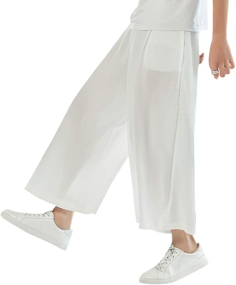 Amazon Yunclos ワイドパンツ 袴パンツ メンズ ガチョウ エスニッ 黒 白 大きいサイズ ルームウェア 夏 ロングパンツ 通販
